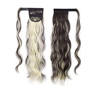 Hair Bun 22 Inch Long Wavy Curl Wrap Ponytail Heat Resistant Synthetic Wig Ponytail Extensions Hair Bun for Women Bun(F8-613)
