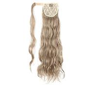 Hair Bun 24 Inch Long Wavy Ponytail Wrap Hair Band Synthetic Ponytail Extensions Blonde Wavy Ponytail Wig Women Hair Bun Hair Bun Piece(M12-613)