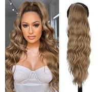 Hair Bun 24 Inch Synthetic Long Wavy Ponytail Drawstring Ponytail Extension Women Heat Resistant Fiber Hair Bun Bun(12)