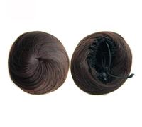 Hair Bun 2Pcs Heat Resistant Synthetic Hair Extension 30gr Curly Chignon Drawstring Rubber Band Updo Donut(6A-8B)