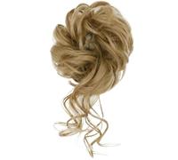 Hair Bun 2Pcs Synthetic Messy Curly Hair Tie With Elastic Band Black Gold Heat Resistant High Temperature Fiber Women Bun Hairpieces(P1B/27)