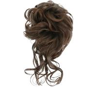 Hair Bun 2Pcs Synthetic Messy Curly Hair Tie With Elastic Band Black Gold Heat Resistant High Temperature Fiber Women Bun Hairpieces(T1B/Red)