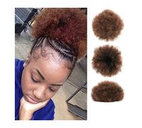 Hair Bun Afro Puff with Drawstring Ponytail Extension Curly Bun Synthetic Short Ponytail Wig for Black Women Hair Bun Hair Bun Piece(1BT30#)