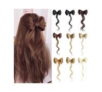 Hair Bun Bowknot Bun Hair Pieces Barrette for Women Synthetic Fake Bow tied in Ponytail Hair Extensions Messy Bun Hair Piece(27F)