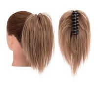 Hair bun Claw Clip Bun Hair Piece Short Straight Ponytail Extension Tousled Updo Faux Hair Scrunchies Messy Hair Piece(12-24)