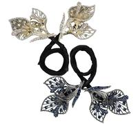 Hair Bun Clip 2PCS 11.4 Inch Rhinestone Hair Bun Roller Retro Elegant Lazy Clips for Women Daily Use