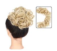 Hair bun DIY Wrap Around Ponytail Hair Bun for Women Synthetic Chignon Messy Elastic Band Hair Bun Hair Piece 35.4 inch Touseld Curly Wave Hair Bun Hair Piece for Women(24H613)