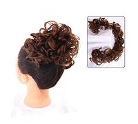 Hair bun DIY Wrap Around Ponytail Hair Bun for Women Synthetic Chignon Messy Elastic Band Hair Bun Hair Piece 35.4 inch Touseld Curly Wave Hair Bun Hair Piece for Women(2-30)