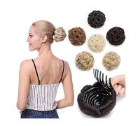 Hair bun Donut Chignon Clip In Hair Extension for Women Flower Style Hair Bun Hairpiece Synthetic Tress Claw In Ponytail Hair Extension Updo Hairpiece Hair Bun Hair Piece for Women(24-1087)