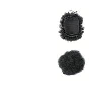 Hair Bun Extensions 1Pcs Afro Puff Drawstring Ponytail Extension for Black Women Clip in Synthetic Curly Bun Hair Pieces Messy Bun Hair Piece(6inch-1B)