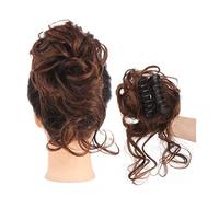 Hair Bun Extensions 1PCS Synthetic Curly Wavy Hairpieces Claw Clip in Dish Hair Claw Bun Chignon for Women Messy Curly Hair Bun Hair Scrunchies Extension Messy Bun H,SW207-2-30