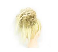 Hair Bun Extensions 2pcs Messy Hair Bun Piece Updo Fake Scrunchies Extension Wavy Curly Hairpieces Ponytail Chignon Headband for Women Messy Bun Hair Piece(Mix Blonde)