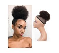 Hair Bun Extensions Afro Kinky Curly Hair Bun Chignon Human Puff Drawstring Ponytail Hairpiece Messy Bun Hair Piece(6inch)