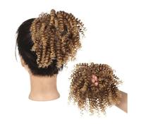 Hair Bun Extensions Afro Kinky Curly Ponytail Hair Extensions for Women Elastic Rubber Band Messy Bun Pieces Messy Bun Hair Piece(10T27)