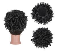 Hair Bun Extensions Messy Curly Fluffy Bun Hair Piece Tousled Updo Elastic Drawstring Ponytail Extension Synthetic Scrunchies Messy Bun Hair Piece(1B)