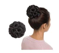 Hair Bun Extensions Synthetic Claw Clip In Chignon Fake Hair Chignon Bun Hairpiece Black Brown Blonde Women Curly Chignon Bun Hair Messy Bun Hair Piece(Dark brown)