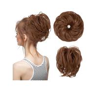 Hair Bun Extensions Synthetic Elastic Messy Bun Fake Hair Chignon Curly Scrunchie Updo Donut Hairpieces Bands Bundle Tail Blonde Hair For Women Messy Bun Hair Piece(Light Auburn)