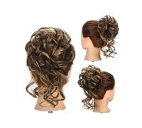 Hair Bun Extensions Synthetic Hair Buns Hairpiece Messy Fluffy Curly Chignon Ponytail Extensions with Elastic Rubber Band Messy Bun Hair Piece(4H27)