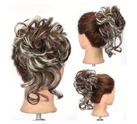 Hair Bun Extensions Synthetic Hair Buns Hairpiece Messy Fluffy Curly Chignon Ponytail Extensions with Elastic Rubber Band Messy Bun Hair Piece(6AH613)