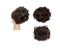 Hair Bun Extensions Synthetic Large Comb Clip In Curly Hair Extension Chignon Hair Pieces Women Updo Cover Hairpiece Extension Hair Bun Messy Bun Hair Piece(Medium brown)