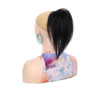 Hair Bun Extensions Synthetic Straight Hair Bun Hairpiece Short Claw Clip Ponytail Extensions for Women Messy Bun Hair Piece(1B)