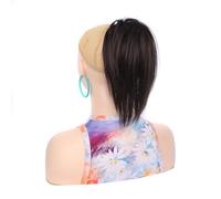 Hair Bun Extensions Synthetic Straight Hair Bun Hairpiece Short Claw Clip Ponytail Extensions for Women Messy Bun Hair Piece(6A)