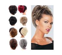 Hair Bun Extensions Women's Synthetic Hair Scrunchie Bun Chignon Elastic Band Straight Ponytail Hairpiece Messy Bun Hair Piece(Q20-4A)