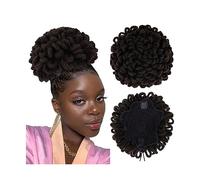 Hair Bun Hairpiece for Women Dreadlock Bun Afro High Puff Drawstring Ponytail Hair Bun Hairpieces Faux Locs Clip In Ponytail Extensions Synthetic Hair Buns Pieces for Black Women Hair Chignons(L 4)
