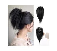 Hair Bun Hairpiece Messy Bun Hair Piece, 12" Claw Clip Synthetic Straight Ponytail Hair Extensions Women Chignon(1B)