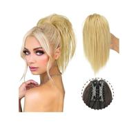 Hair Bun Hairpiece Synthetic Claw Clip Bun Hair Piece 12 Inch Short Straight Ponytail Hair Extensions Women Chignon(27-613)