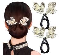 Hair Bun Maker 2Pcs Vintage Calla Lily Flower Hair Clip Alloy Bun Maker for Long Hair Elegant Exquisite Women Hairstyles Accessories, Hair Bun Maker