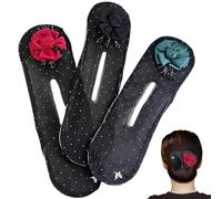 Hair Bun Maker 3Pcs Floral Design Dotted Bun Maker Exquisite Bun Maker for Long Hair Women Mesh Hairstyles Accessories, Hairstyles Accessories