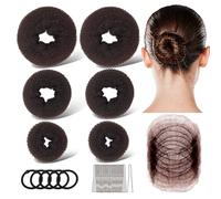 Hair Bun Maker and Nets Kit - 6PCS Bun Makers, 20PCS Invisible Hair Nets, 40PCS U-Shaped Hair Pins, 5PCS Elastic Bands - Hair Accessories Set for Women, Girls, Ballet & Dance