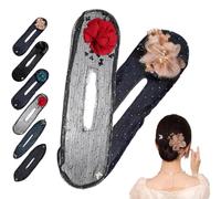 Hair Bun Maker Hair Curling Artifact Women's Net Yarn Bow Headband Lazy Hairpin Hair Bun Hair Flowers Accessories Roller Curler