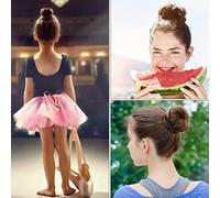 Hair Bun Maker Set, 5 Pieces Elastic Hair Bun Maker Bands, 7 Pieces Hair Bun Donuts, Light Coffee, 10 Pieces Hair Pins