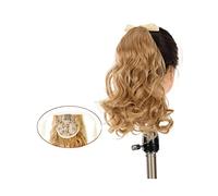 Hair Bun Pieces for Women 1 Pack Synthetic Short Curly Ponytail Extended Heat Resistant Ribbon Drawstring Wavy Hair Piece Wig Bun