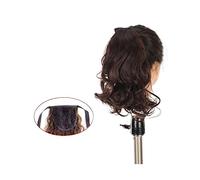 Hair Bun Pieces for Women 1 Pack Synthetic Short Curly Ponytail Extended Heat Resistant Ribbon Drawstring Wavy Hair Piece Wig Bun