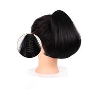 Hair Bun Pieces for Women 8 Inch Short Straight Ponytail Hair Extension Synthetic Drawstring Claw Clip for Women Wigs