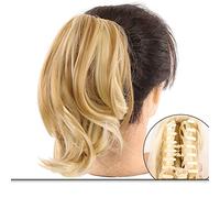 Hair Bun Pieces for Women Ladies Ponytail Warped Hair Extensions Synthetic Straight With Claw Clips Natural Wig Bun