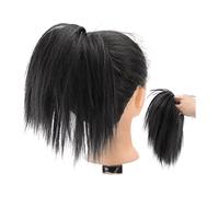Hair Bun Pieces for Women Short Ponytail Extensions Synthetic Straight Hair Bun with Elastic Band Accessories Women Wig