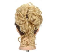 Hair Bun Pieces for Women Synthetic Bun Donut Ponytail Hair Extensions Messy Blonde Curls with Elastic Rubber Band Wig for Women