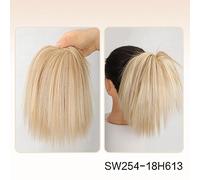 Hair Bun Pieces for Women Synthetic Messy Bun Long Straight Short Ponytail Hair Extensions with Elastic Rubber Band Wig for Women