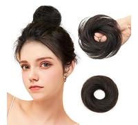 Hair Bun Ponytail Extensions for Women, Natural Black Ponytail Extensions Hair Accessories Elastic Easy Scrunchie For Women