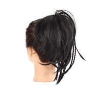Hair bun Ponytail Extensions Synthetic Hair Chignons Donut Updo Scrunchy for Women Synthetic Messy Hair Bun Tousled Wavy Elastic Braided Chignon Hairpiece Hair Bun Hair Piece for Women(004)