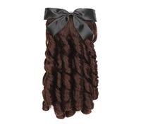 Hair Bun Princess Curly Wig Ladies Fashion Cheongsam Wig Retro Styling Ponytail Hair Extension Curly Comb Curly Hair Bun Hair Bun Piece(D)