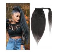 Hair Bun Shaggy Ponytail Brazilian Real Hair Wrapping Ponytail Hair Extensions Hair Slices 8-24 Inch Barrette Wigs for Women Hair Bun Piece(16inch(40cm))