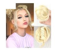 Hair Bun Space Bun Synthetic Hair Pieces 2pcs Mini Claw Clip Messy & Cat Ears Fake Hair Bun Extensions Wig Accessory Hairpieces Chignon Hairpieces(Light blonde)