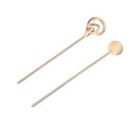Hair Bun Stick Chopstick 2pcs Golden Aluminium Alloy Hairpin | Vintage Simple Elegant Retro Style, Smooth Surface Finish, for Party Night, Women Girls