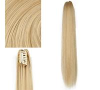 Hair Bun Synthetic 24 Inch Long Straight Ponytail Hair Extensions Claw Clip Fashion Women's Ponytail Extensions Wig Hair Bun Bun(27-613)