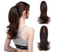 Hair Bun Synthetic Clips In Ponytail Hair Extensions Wig 14 Inch Long Wavy Wig Bun with Elastic Band Ponytail for Women Hair Bun Piece(4t33)